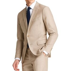 BONOBOS Mens 38/38S Slim Fit Suit Jacket Blazer Sport Coat Cotton Beige Stone